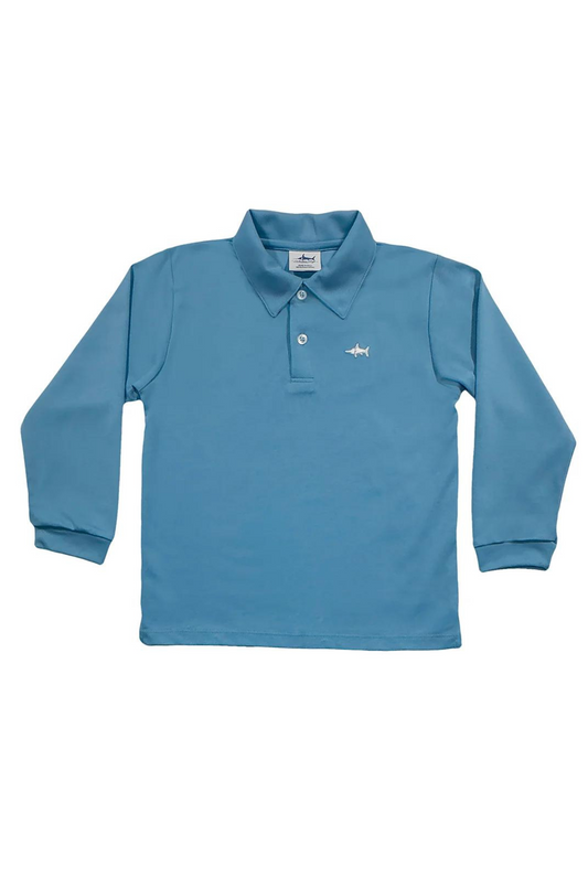 Saltwater Boys Signature Long Sleeve Polo in Niagara