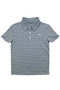 Saltwater Boys Banks Short Sleeve Polo in Blue & White Stripe