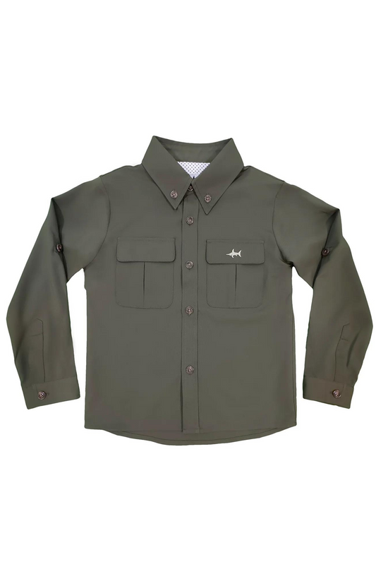 Saltwater Boys Flagler Fishing Shirt in Green