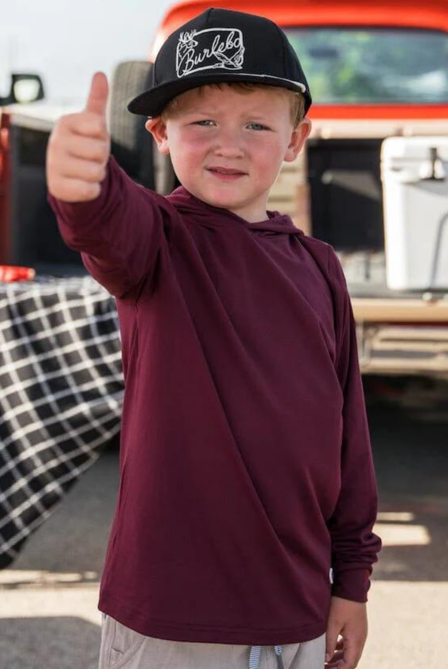 Burlebo Kids Performance Hoodie in Maroon