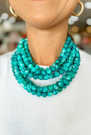 The Olivia Necklace in Teal