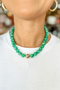 The Evie Necklace in Dark Green