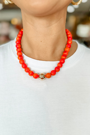 The Evie Necklace in Orange