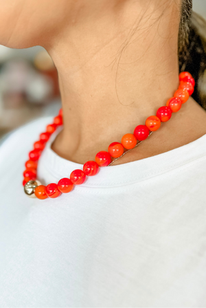 The Evie Necklace in Orange