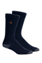 Brown Dog Everyday Basic Embroidered Socks in Navy