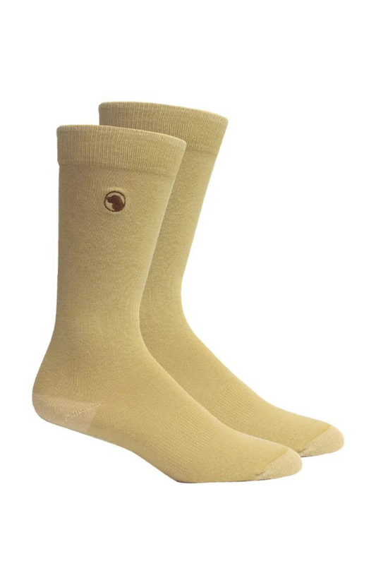 Brown Dog Everyday Basic Embroidered Socks in Khaki