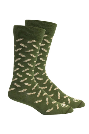 Brown Dog Peanuts Socks in Sage