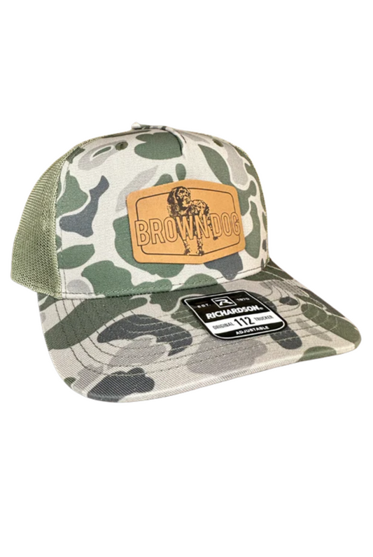 Brown Dog Five Panel Hat in Duck Camo