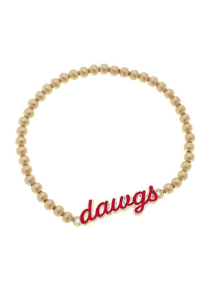 Georgia Bulldogs Enamel Script Stretch Bracelet