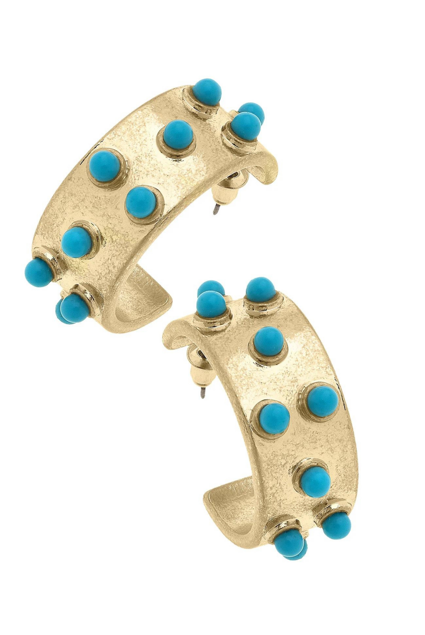 Yellowstone Turquoise Studded Hoops