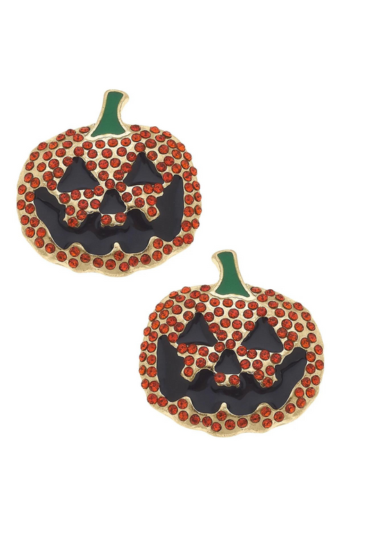 Jack-O'-Lantern Studded Earrings