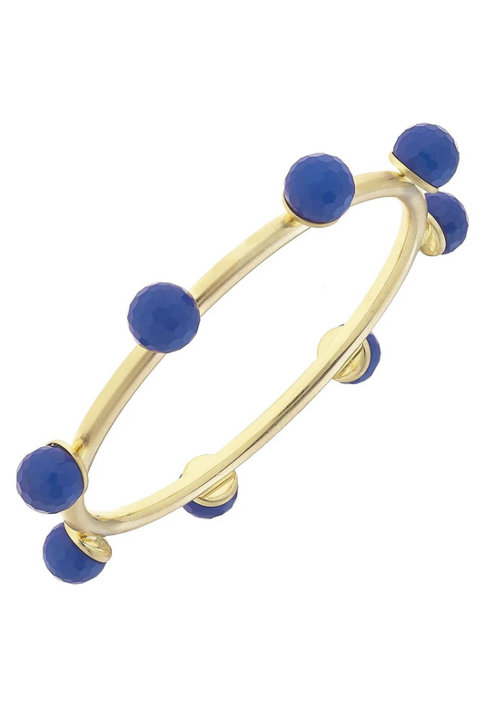 Allison Resin Beaded Bangle in Royal Blue