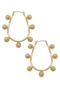 Allison Studded Metal Teardrop Hoops in Satin Gold