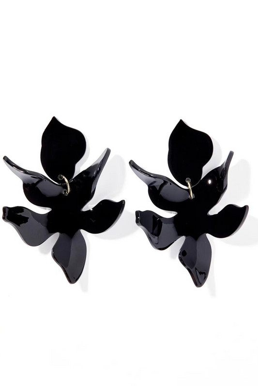 Flora Earrings in True Black