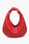 Valentina Woven Hobo Bag in Cherry Red