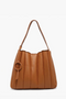 Josie Pleated Satchel Purse in Brown