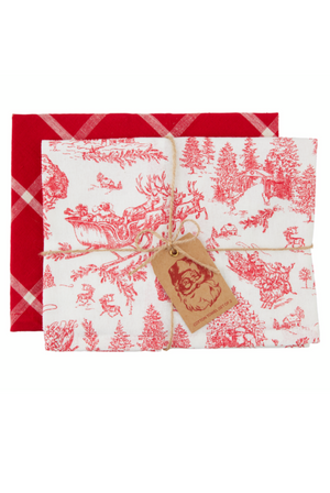 Toile Print Towel Set