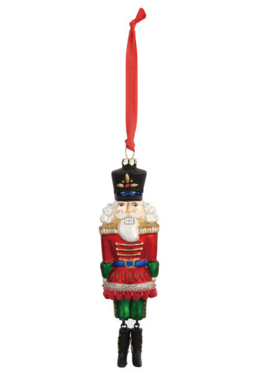 Nutcracker Blown Glass Ornament