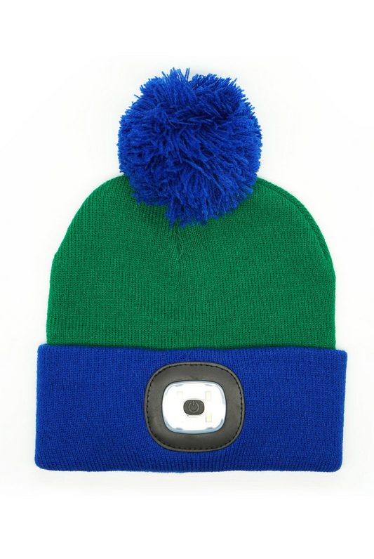 Kids Green Rechargeable LED Beanie