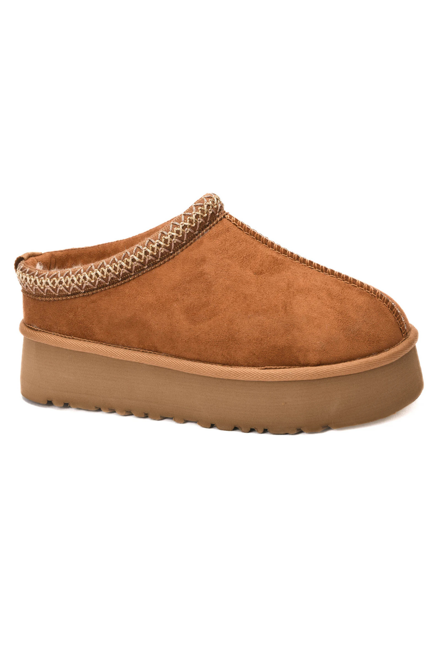 Pillow Talk Suede Platform Slipper in Tobacco