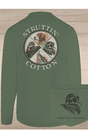 Struttin Cotton Compass Rose Long Sleeve T-Shirt