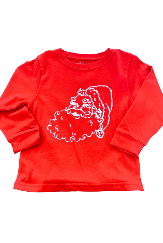 Kid's Red Christmas Santa Long Sleeve Tee