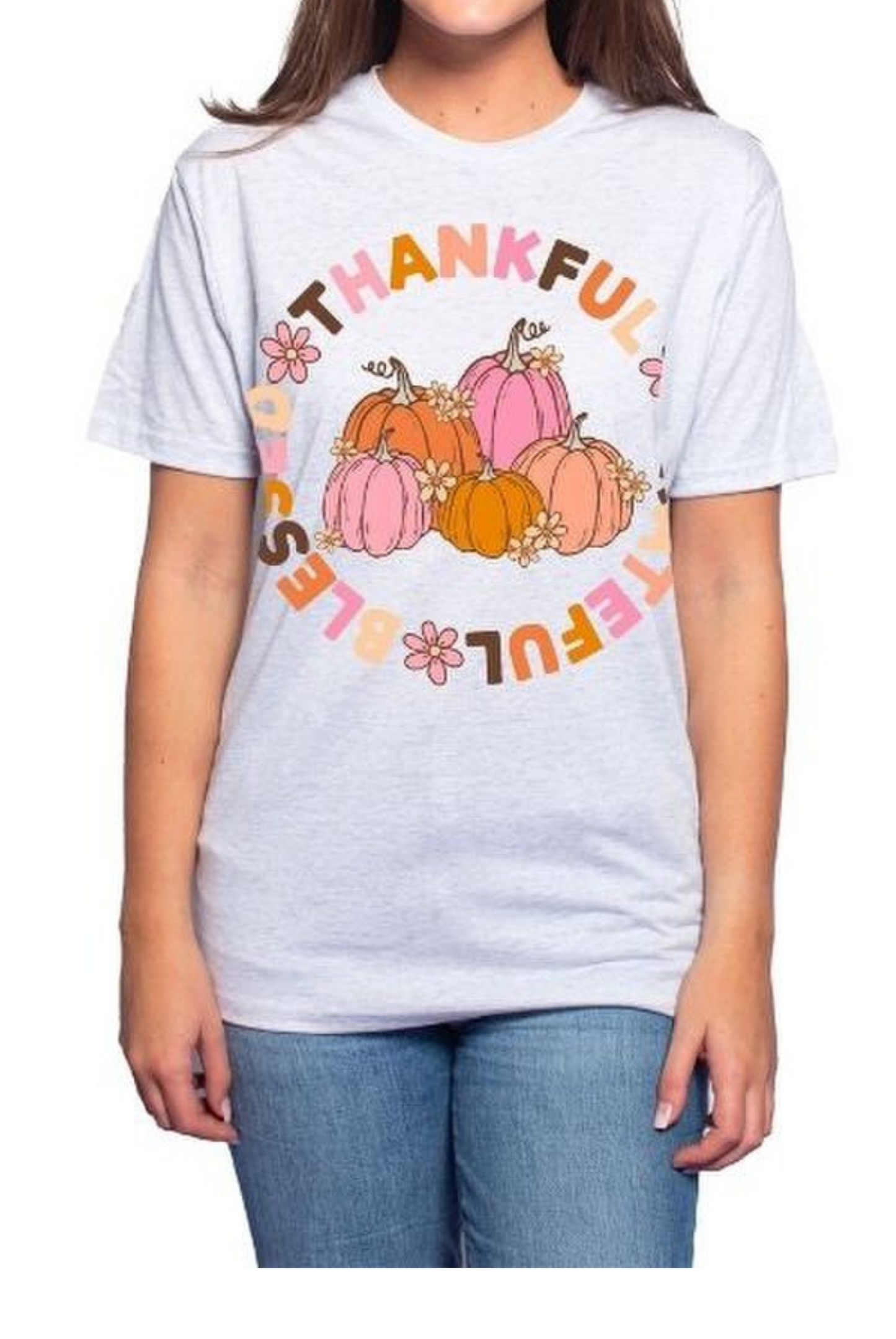 Youth Thankful, Grateful, Blessed Pumpkin T-Shirt