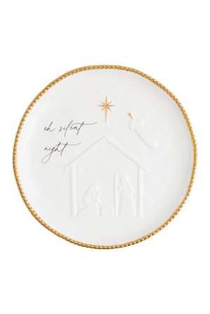 Round Beaded Nativity Platter