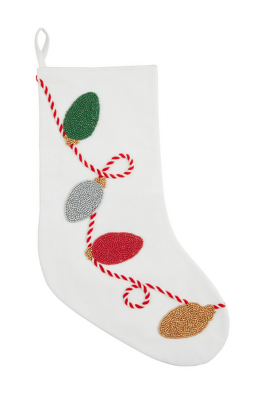 Lights Beaded Christmas Stocking