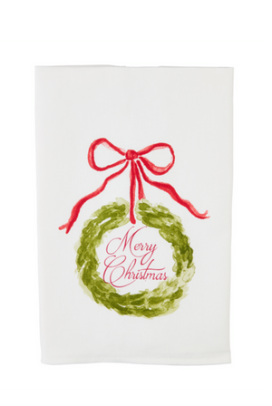 Merry Christmas Topiary Tea Towel