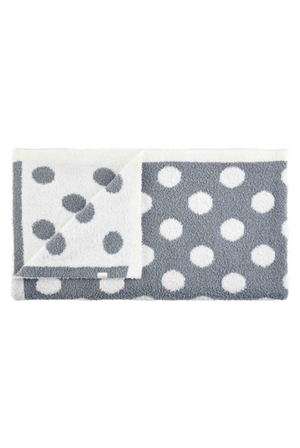 Grey Polka Dot Chenille Blanket