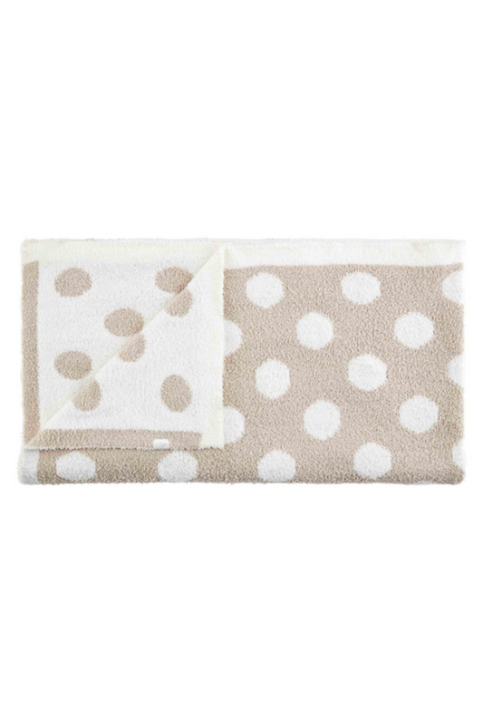 Tan Polka Dot Chenille Blanket