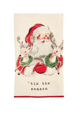 Santa & Reindeer Tea Towel