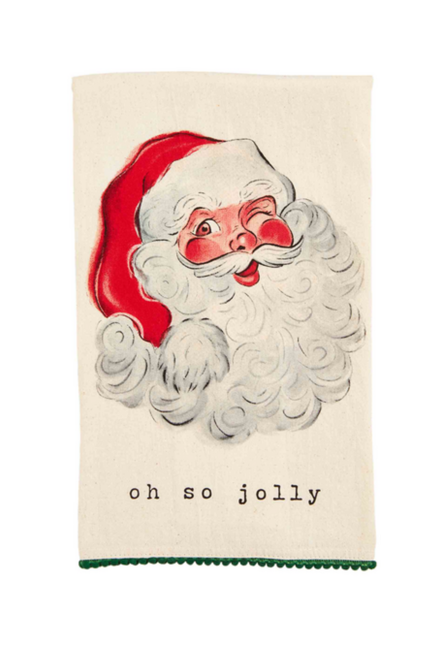 Winking Santa Tea Towel