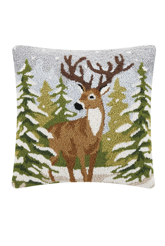 Snowfall Deer Hook Pillow