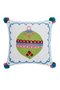 Sparkle Green Ornament with Pom Poms Hook Pillow