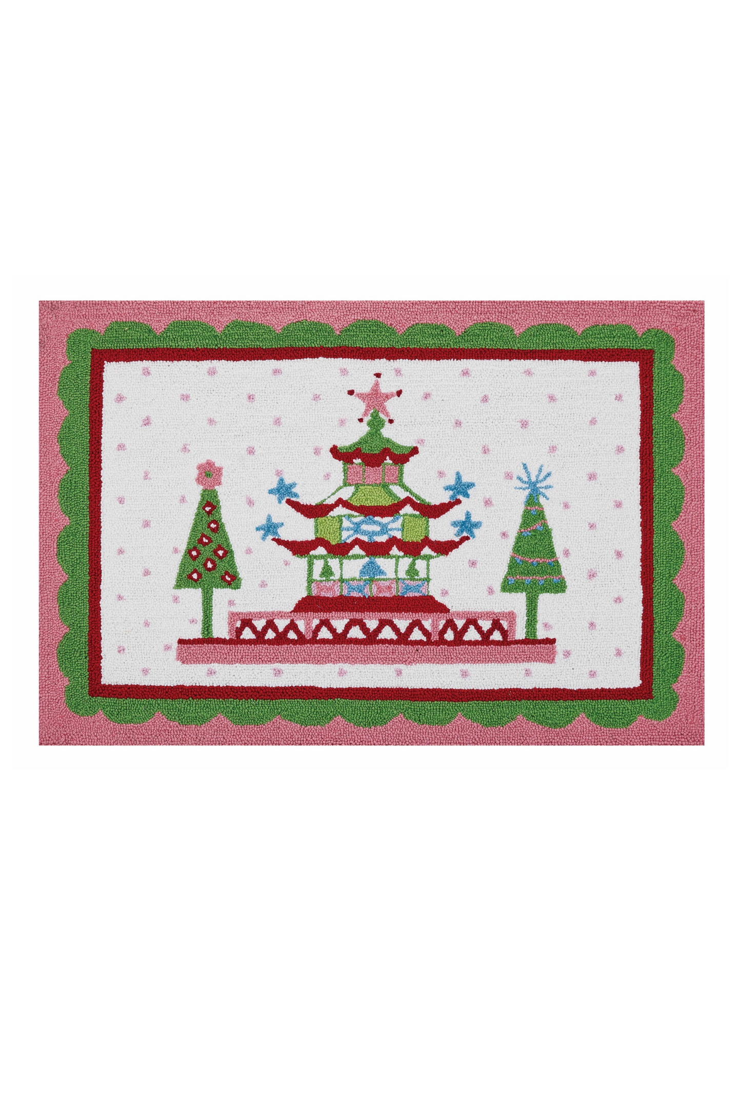 Holiday Pagoda Hook Rug