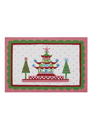 Holiday Pagoda Hook Rug