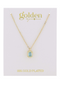 18k Gold Plated Aquamarine Baguette Pendent Necklace