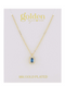 18k Gold Plated Light Sapphire Baguette Pendent Necklace