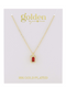 18k Gold Plated Garnet Baguette Pendent Necklace