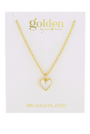 18k Gold Plated Shell Inlay Heart Necklace