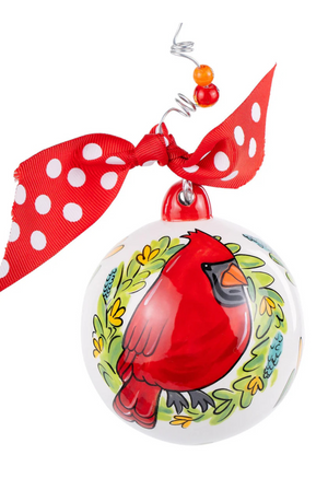 Red Bird Always With You Wreath Ornament