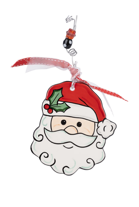 Santa Fluffy Beard Flat Ornament