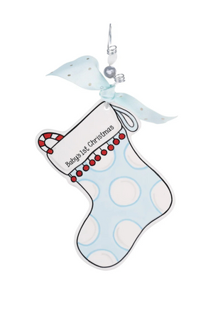 Blue Stocking Flat Ornament