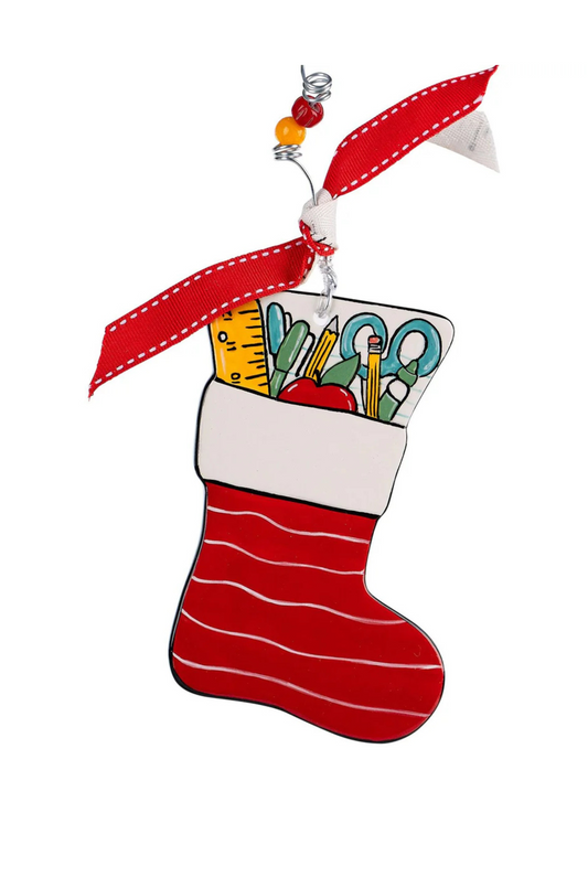 Teacher Stocking Flat Ornament