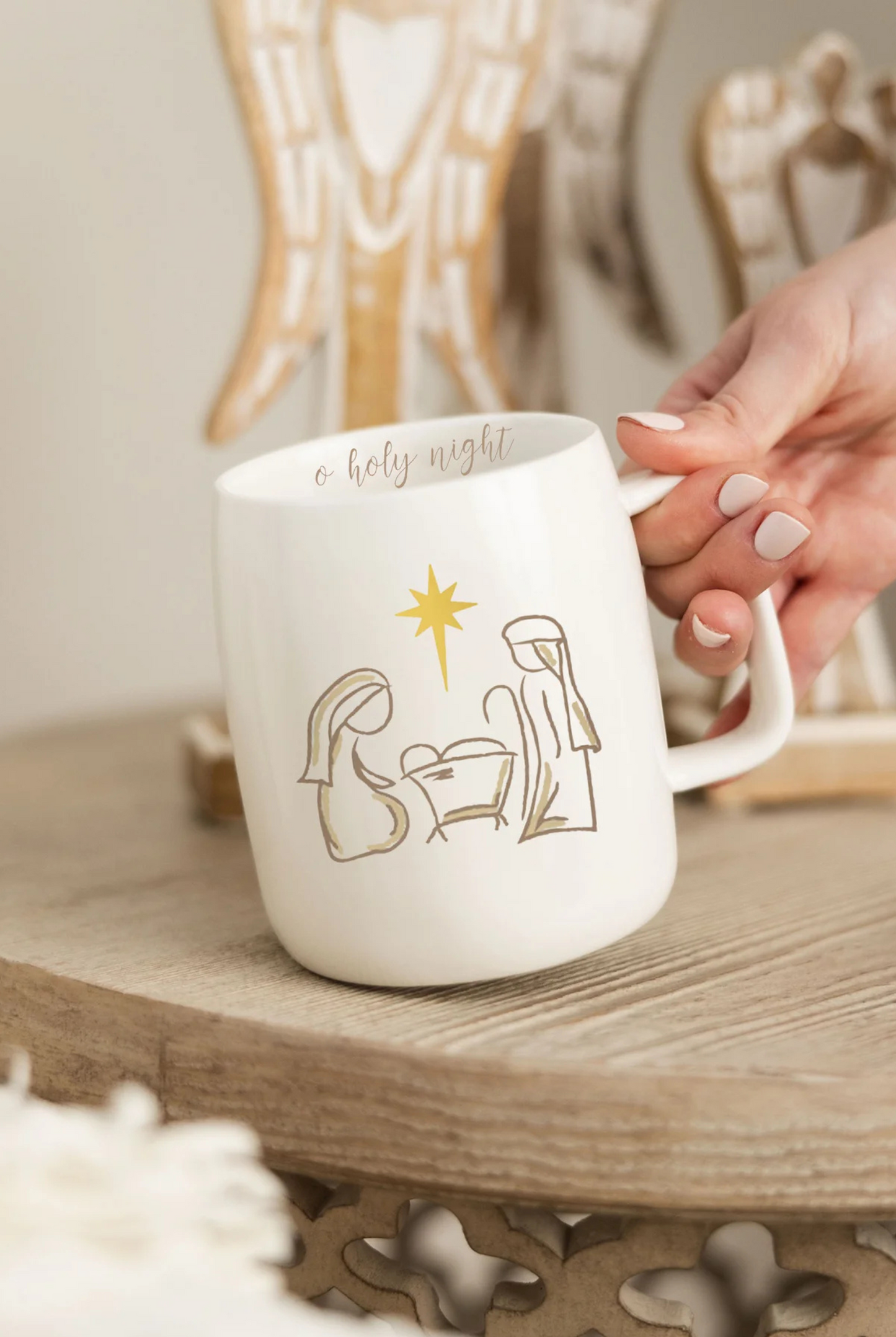 Gold Nativity Mug