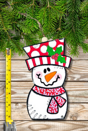 Red & White Snowman Ornament