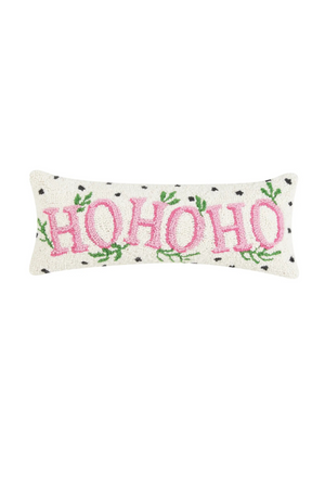 Spotted Holiday Ho Ho Ho Hook Pillow