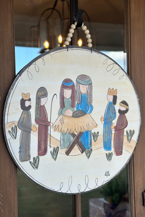 Nativity Circle Door Hanger